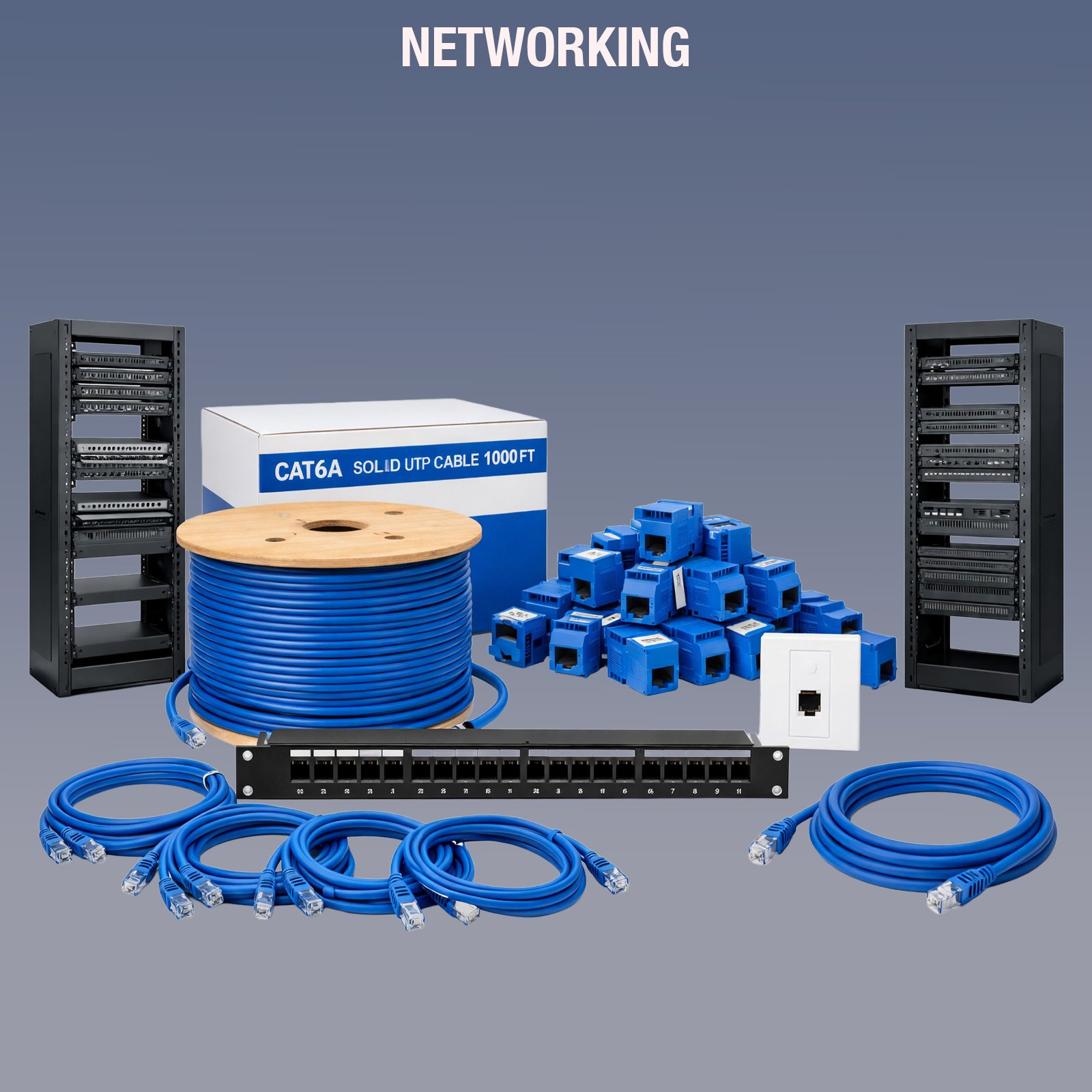 Networking Cat5 Ends Cable Rack